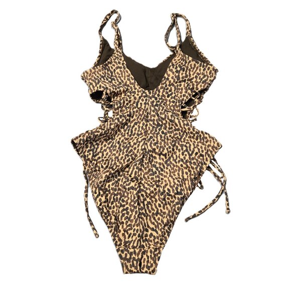 Robin Piccone Sz 8 Womens Whitney Lace Up One Piece SwimSuit - Picture 3 of 3